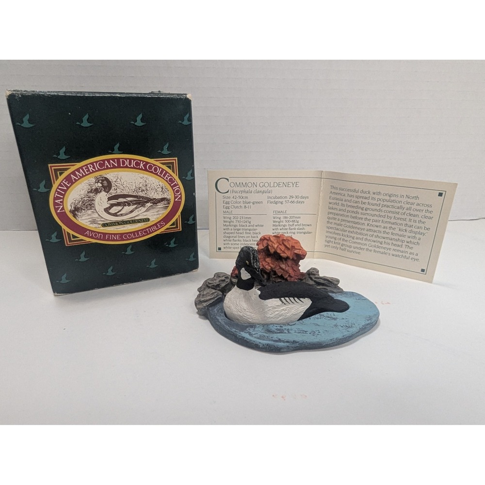 Avon 1989 Native American Duck Collection Common Goldeneye Figurine with Box